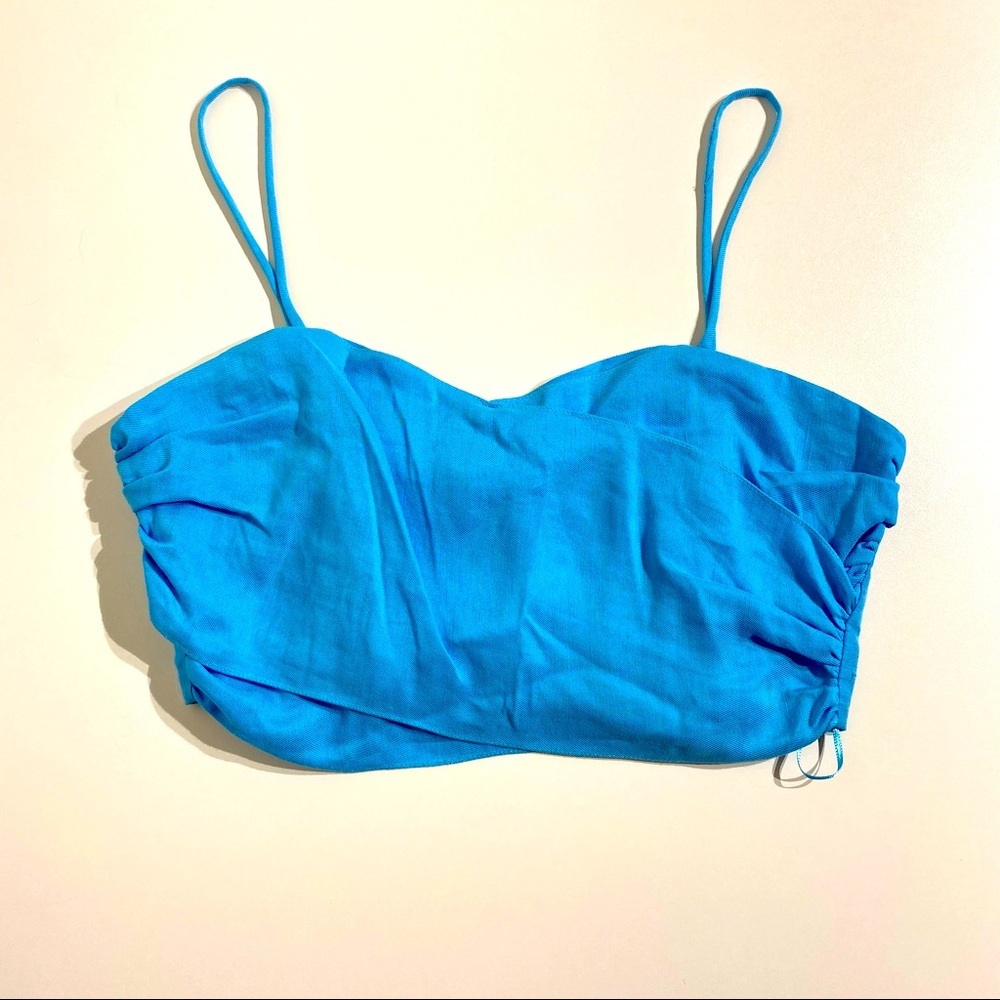 Zara Women's Crop Top Blue Turquoise Size M